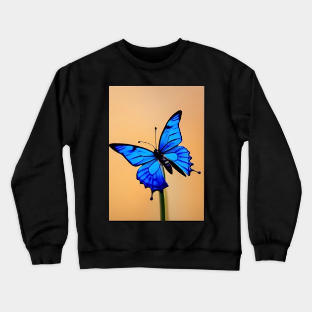 EYECATCHING BLUE BUTTERFLY Crewneck Sweatshirt by sailorsam1805